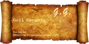 Goll Gergely névjegykártya